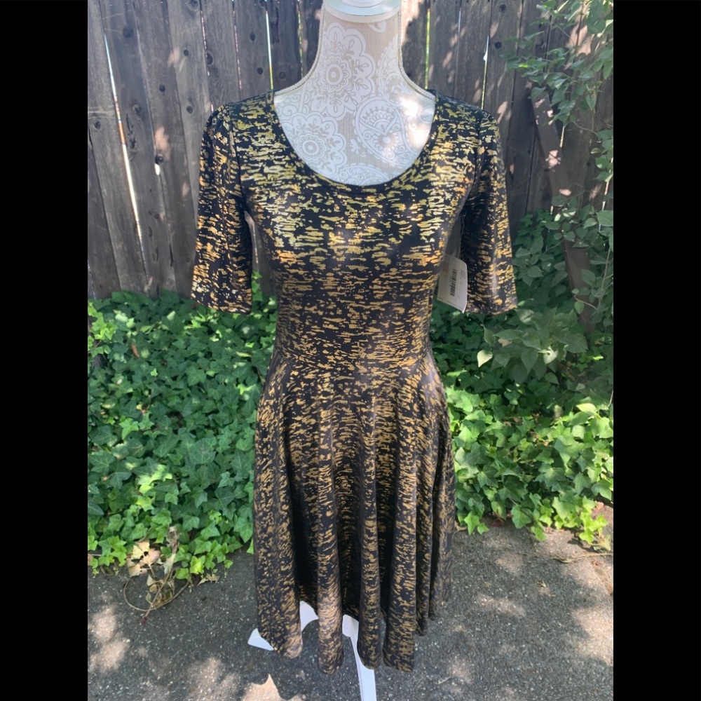 Black and Gold Swing Dress Lularoe NWT